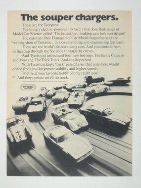 Tycopro HO Slot Cars Racing Ad 1970s Vintage Print Advertisement Toy